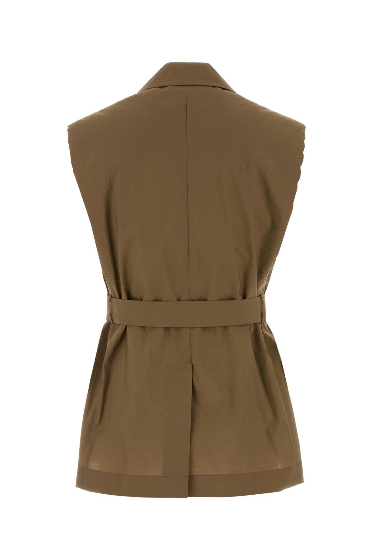 Brunello Cucinelli Women Cappuccino Cotton Blend Vest BRUNELLO CUCINELLI