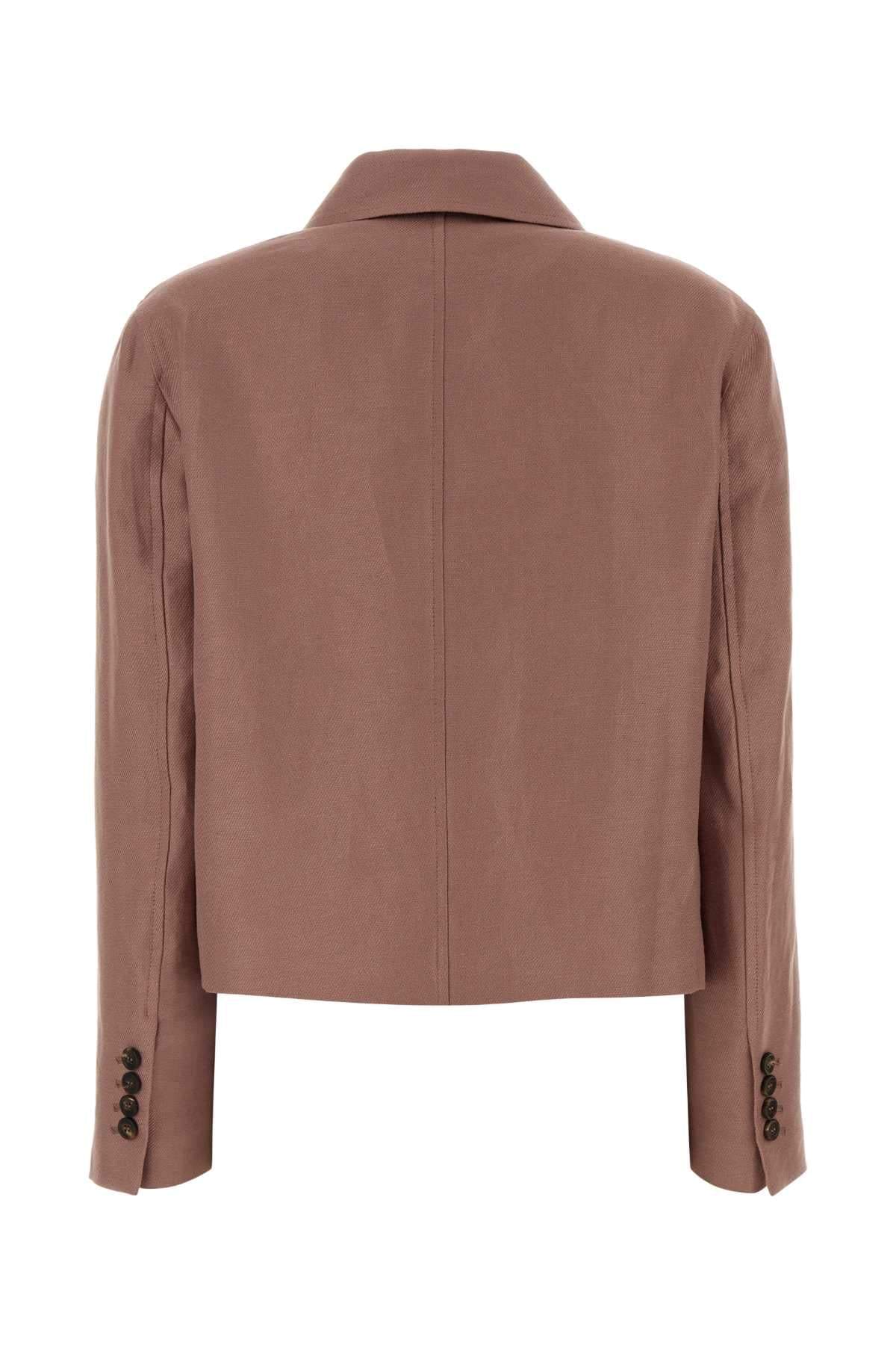 Brunello Cucinelli Women Antiqued Pink Linen Jacket BRUNELLO CUCINELLI