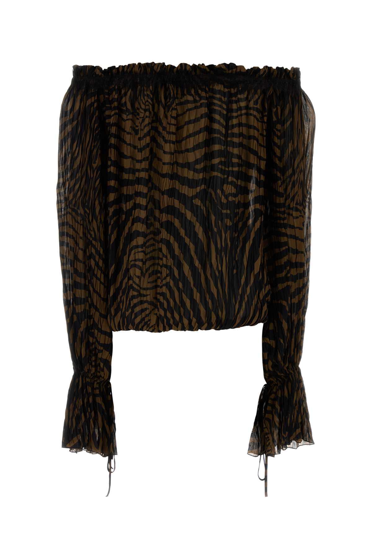 Blumarine Women Printed Chiffon Top BLUMARINE