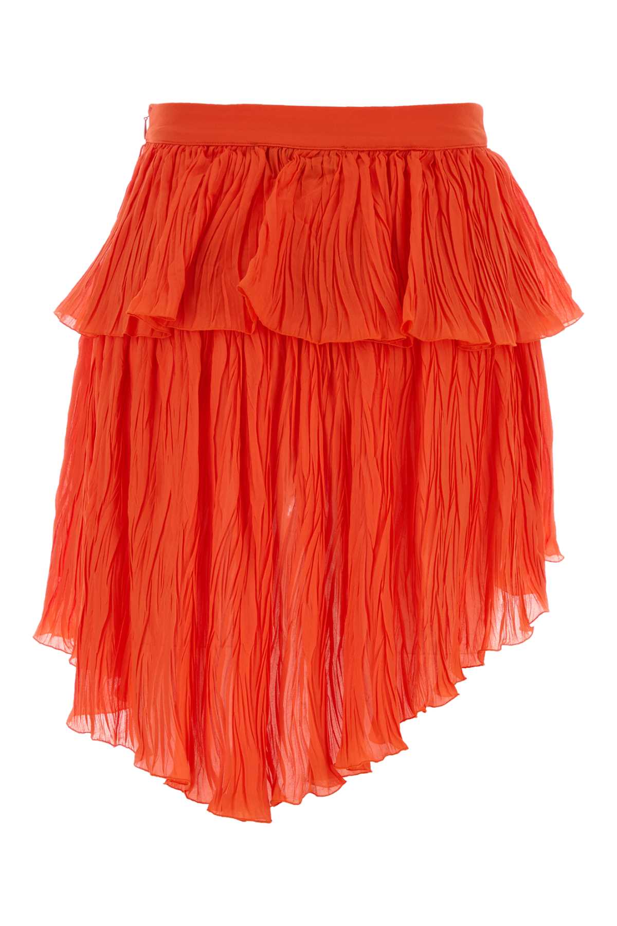 Blumarine Women Coral Crepe Mini Skirt BLUMARINE