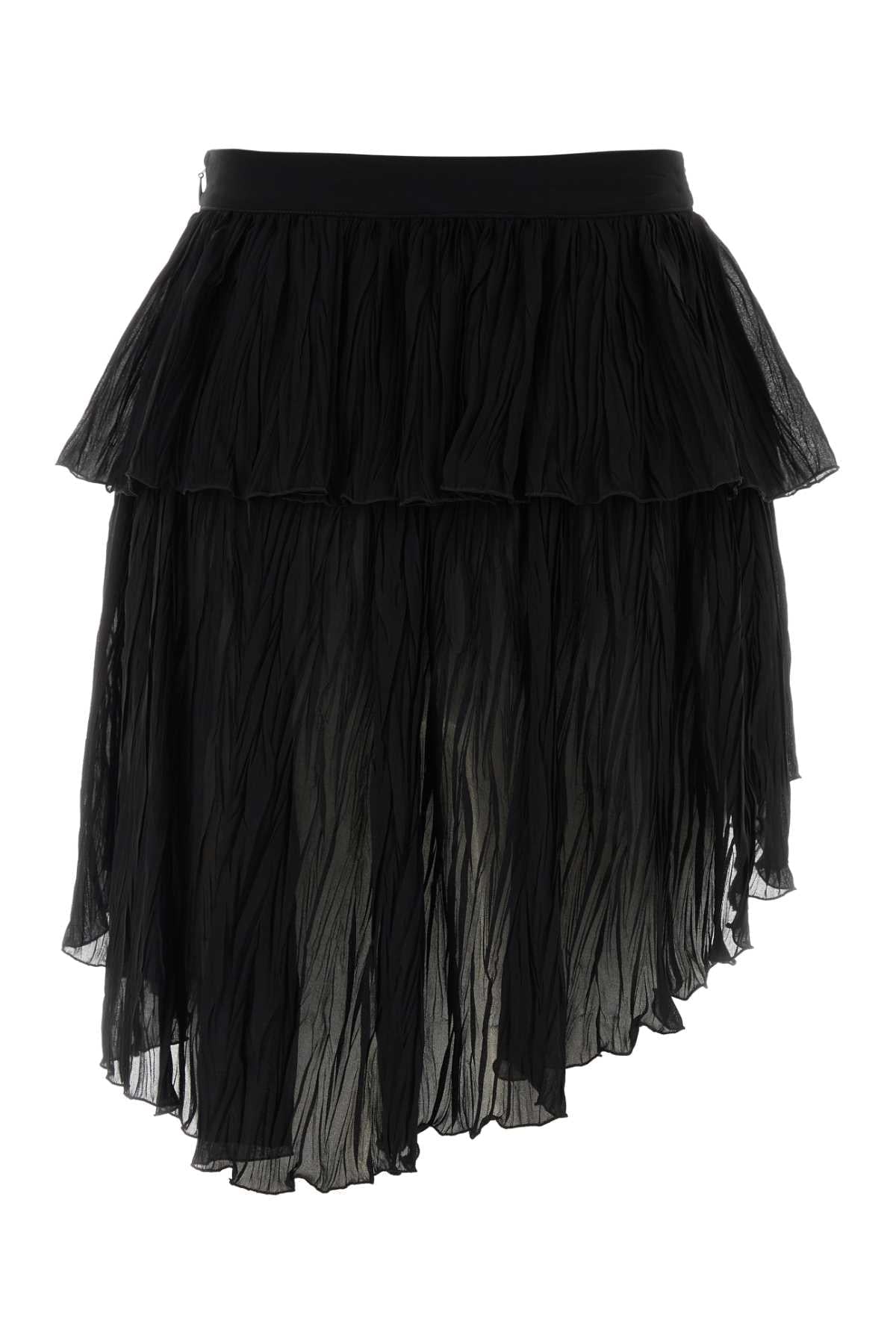 Blumarine Women Black Crepe Mini Skirt BLUMARINE