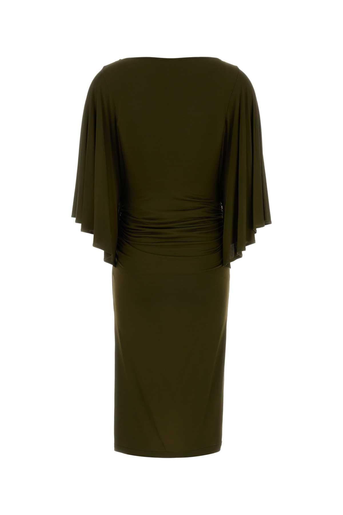 Blumarine Women Khaki Jersey Dress BLUMARINE