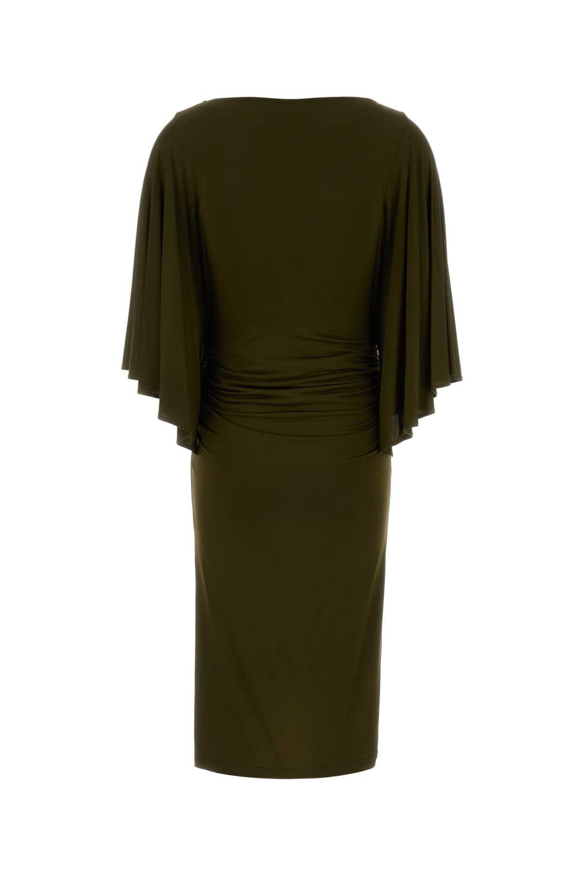 Blumarine Women Khaki Jersey Dress BLUMARINE