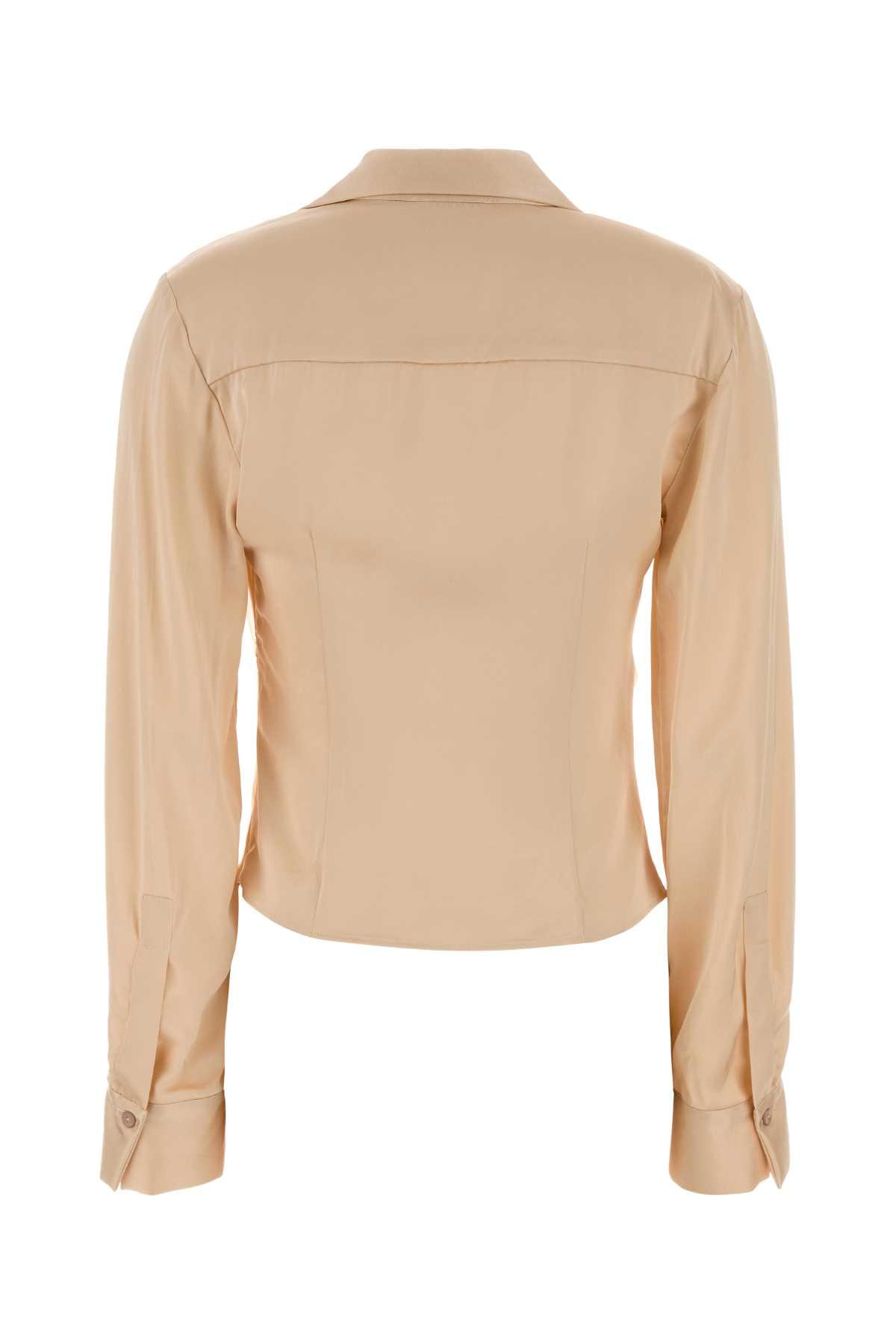 Blumarine Women Peach Stretch Satin Blouse BLUMARINE