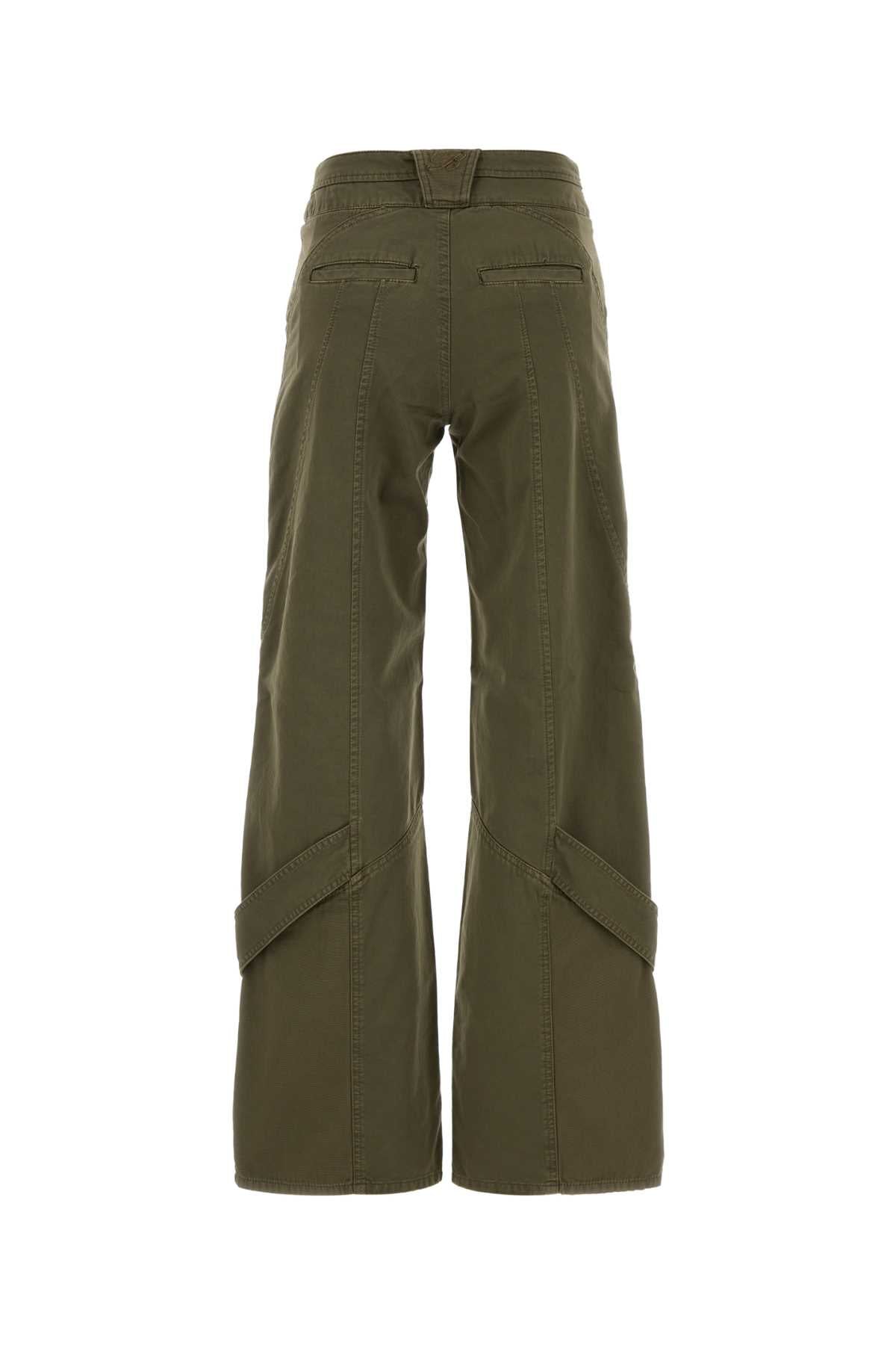 Blumarine Women Army Green Cotton Pant BLUMARINE