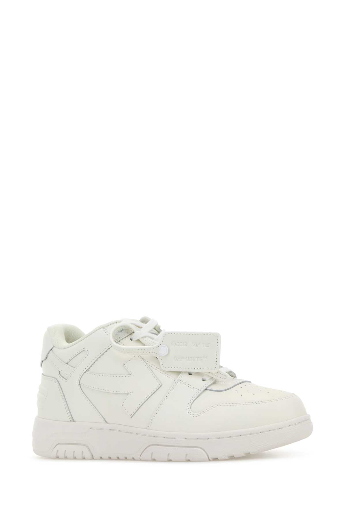 Off White Men White Leather Out Of Office Sneakers OFF-WHITE