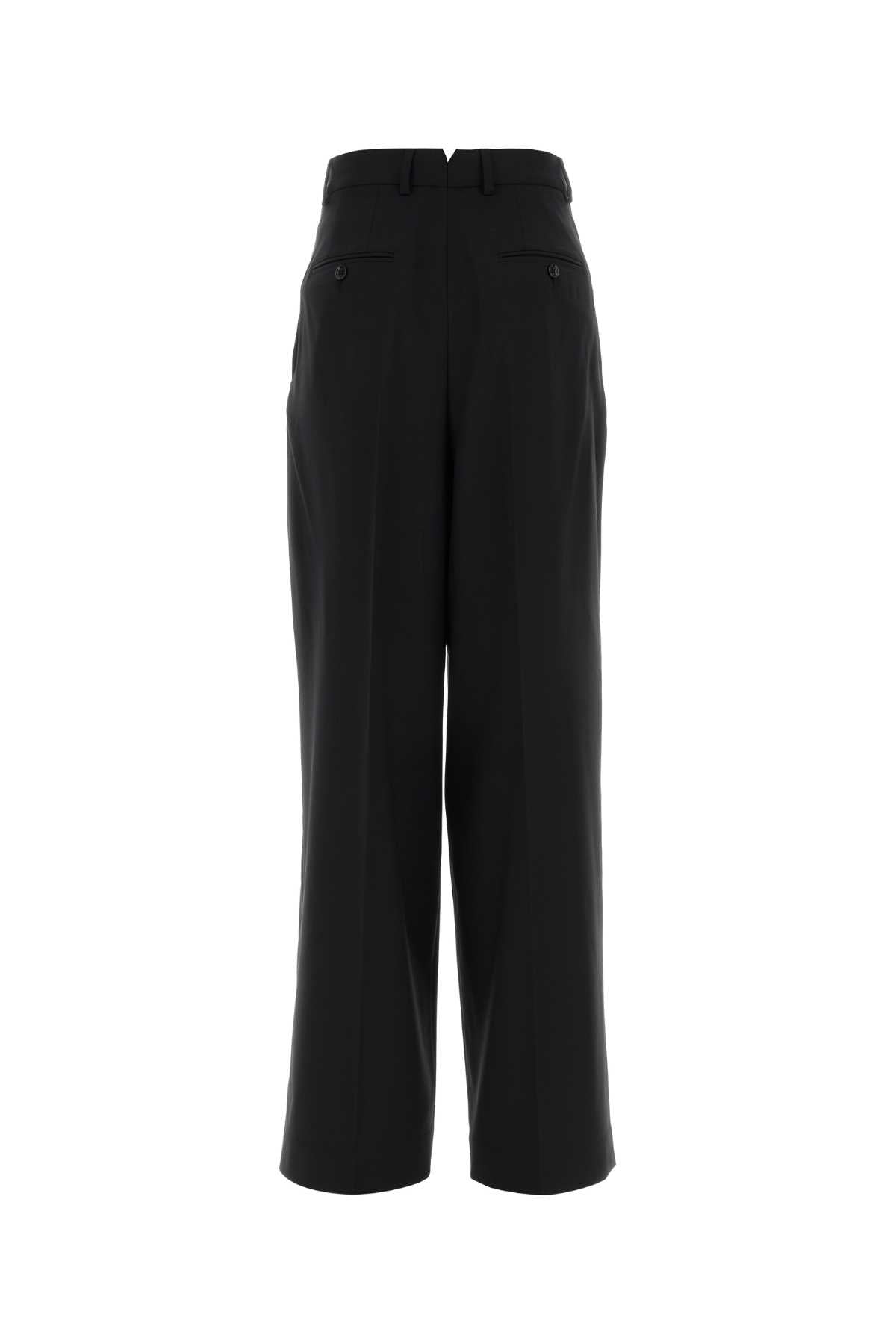 Ami Women Black Wool Wide-Leg Pant AMI PARIS