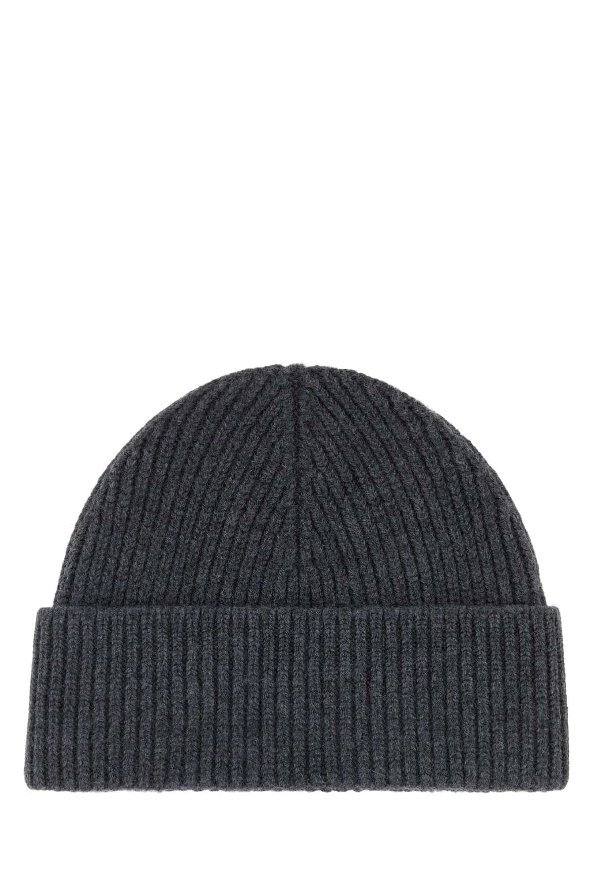 Ami Men Graphite Wool Beanie Hat AMI PARIS