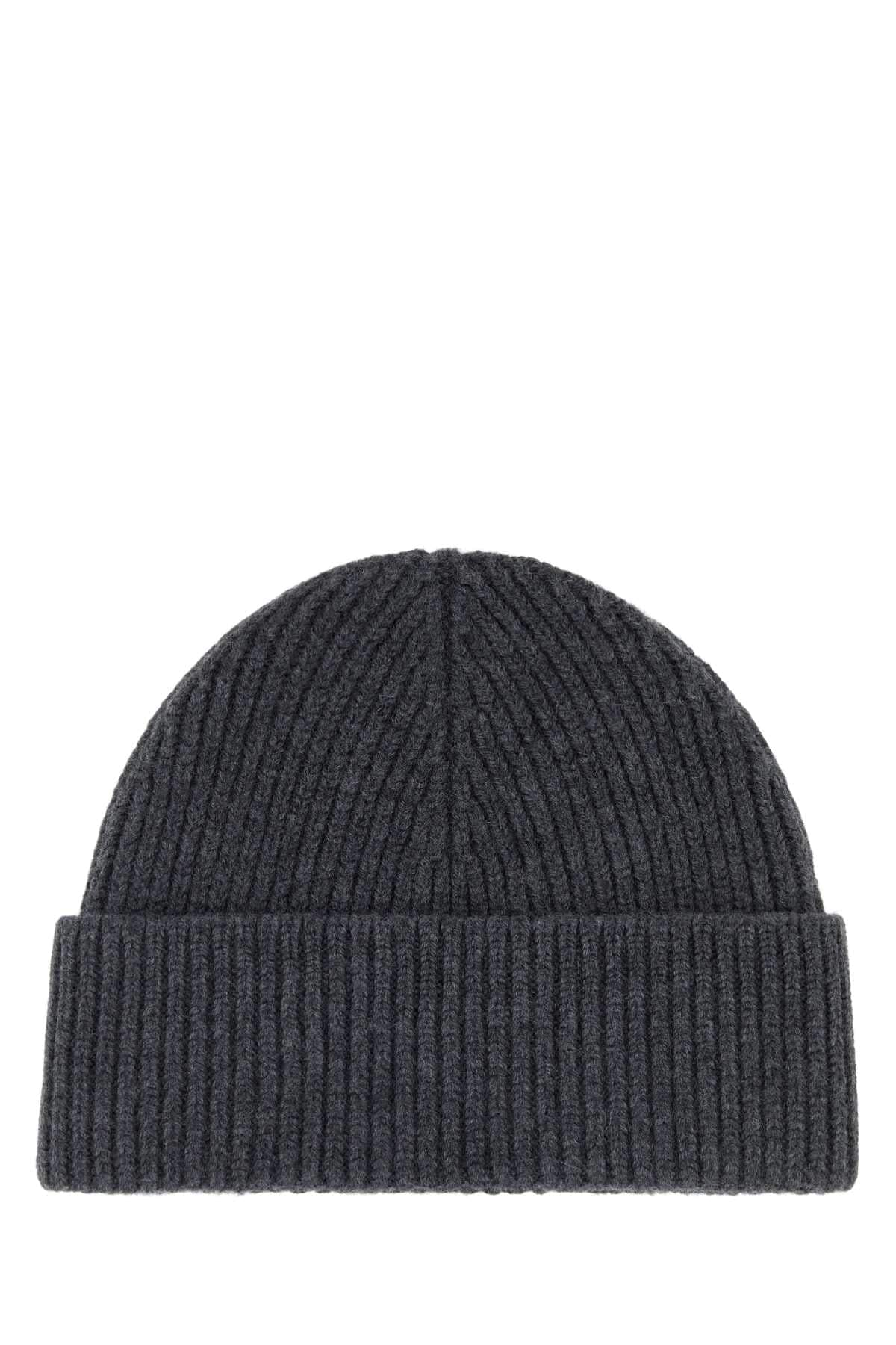 Ami Men Graphite Wool Beanie Hat AMI PARIS