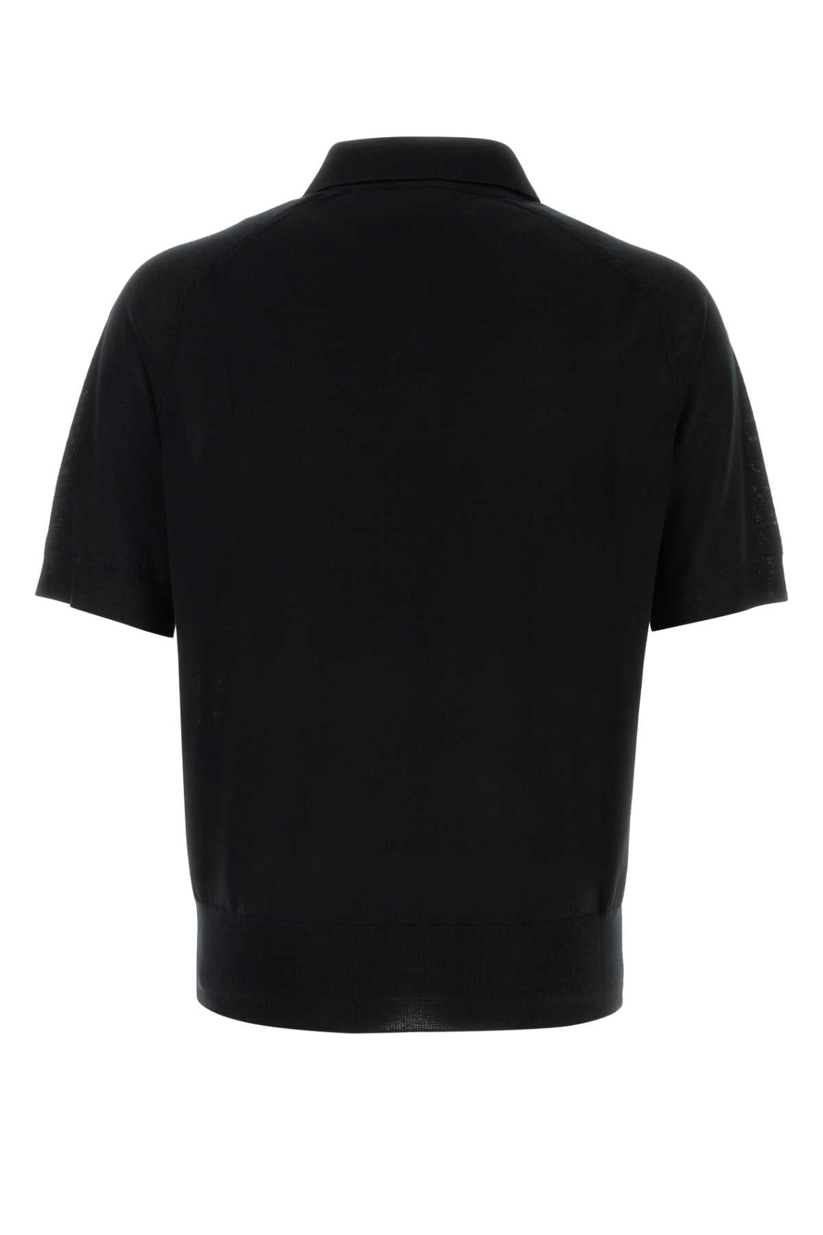 Ami Men Black Wool Polo Shirt AMI PARIS