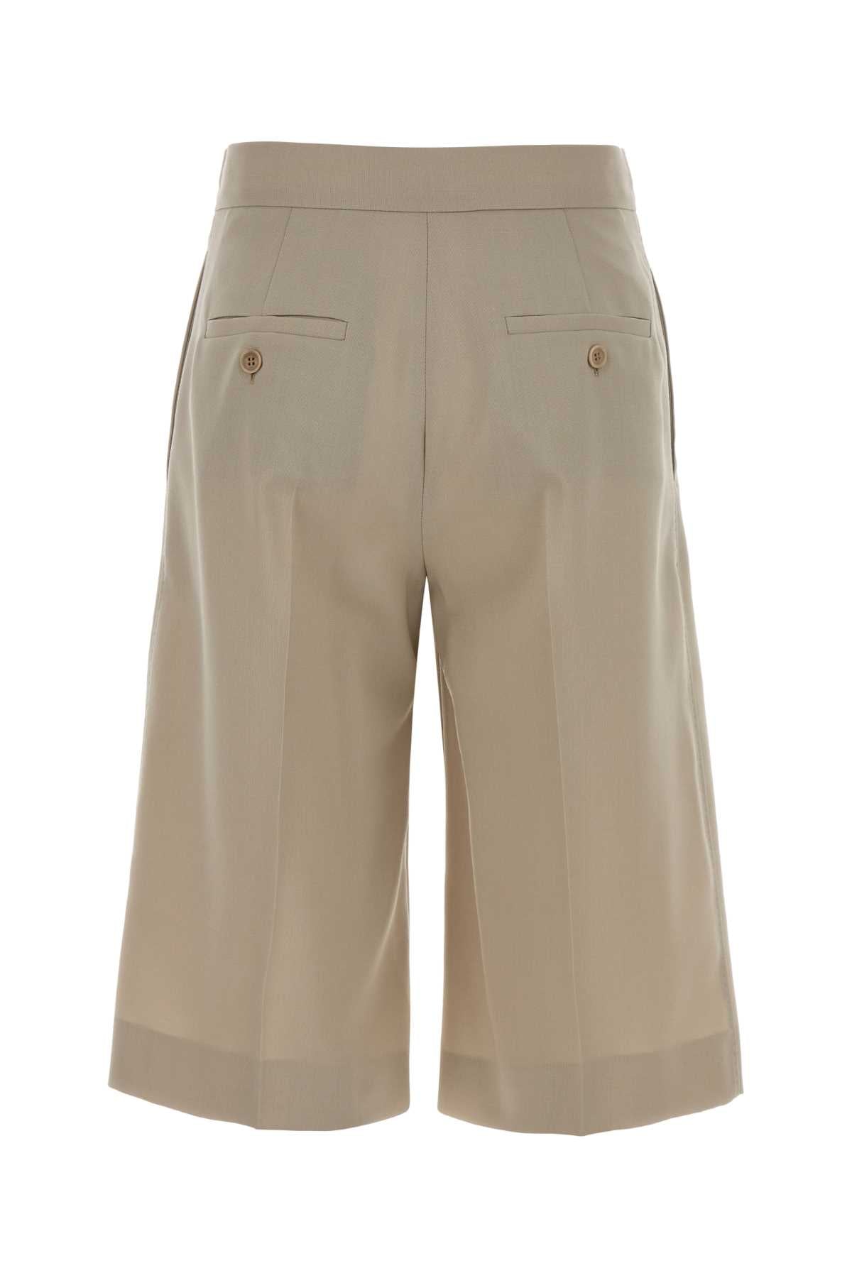 Max Mara Women Sand Wool Blend Mile Bermuda Shorts MAX MARA