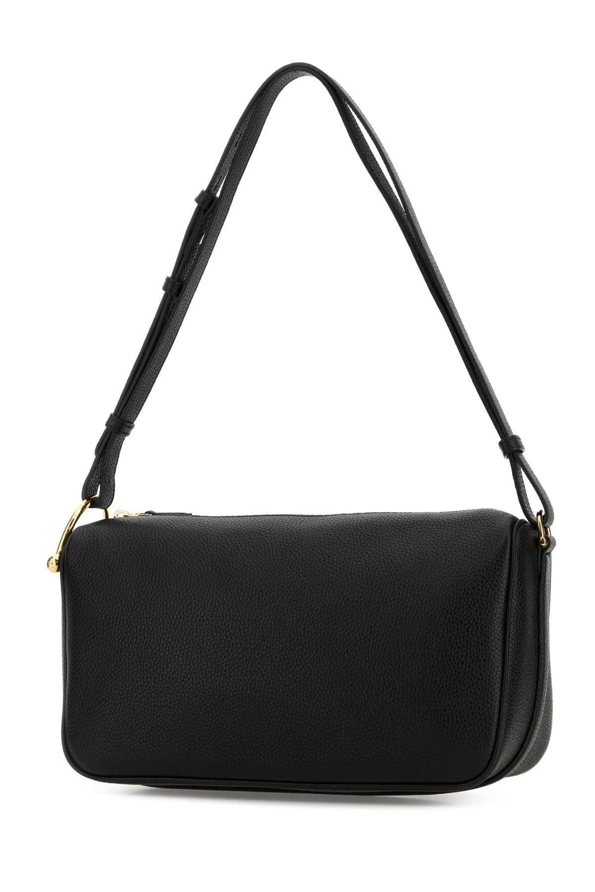 Gucci Women Black Leather Medium Gucci Half Horsebit Shoulder Bag GUCCI