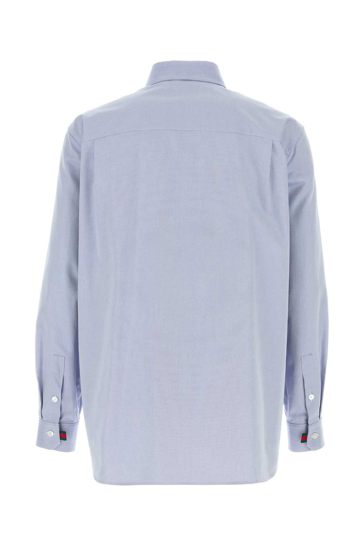Gucci Men Powder Blue Oxford Shirt GUCCI