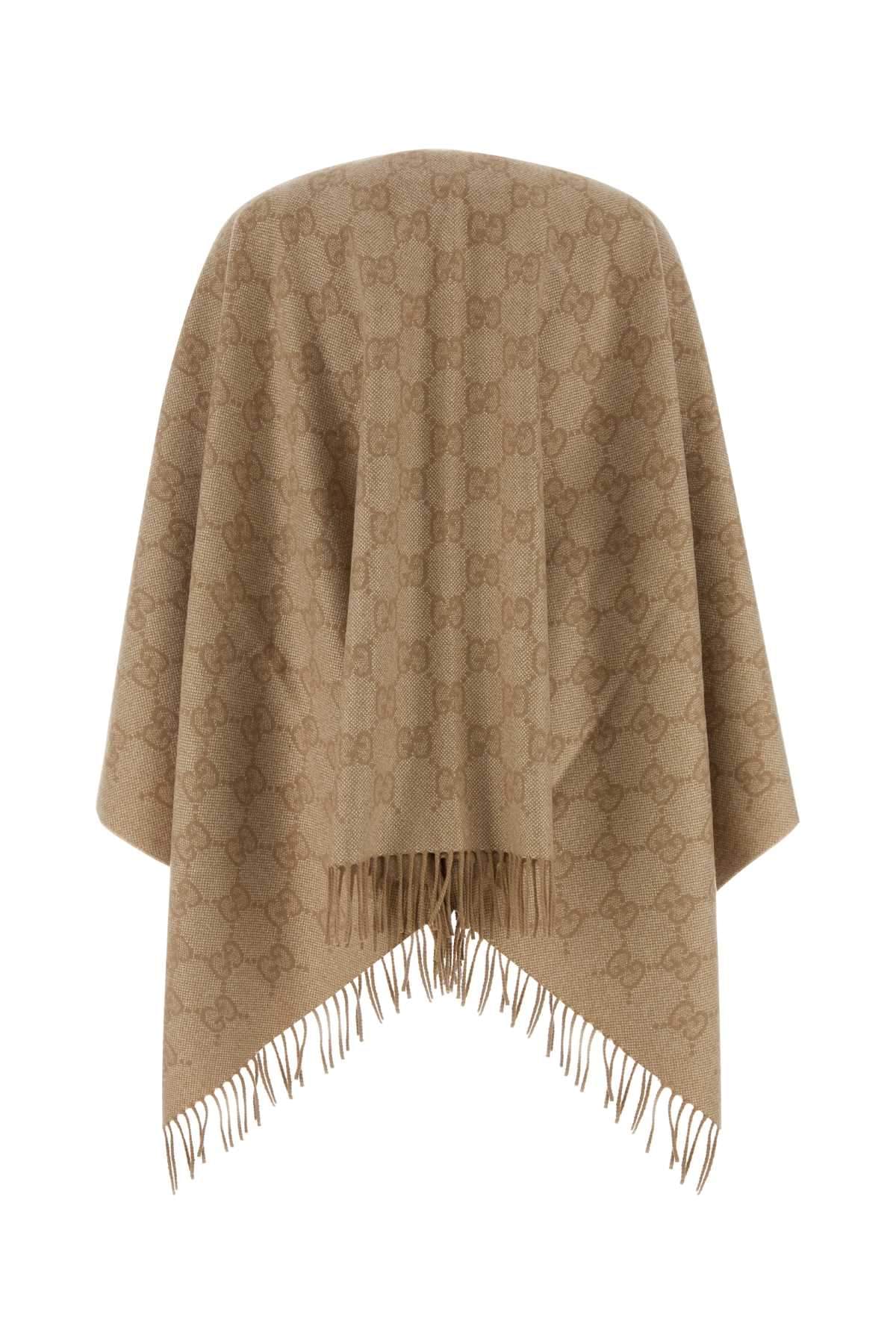 Gucci Women Embroidered Cashmere Blend Cape GUCCI