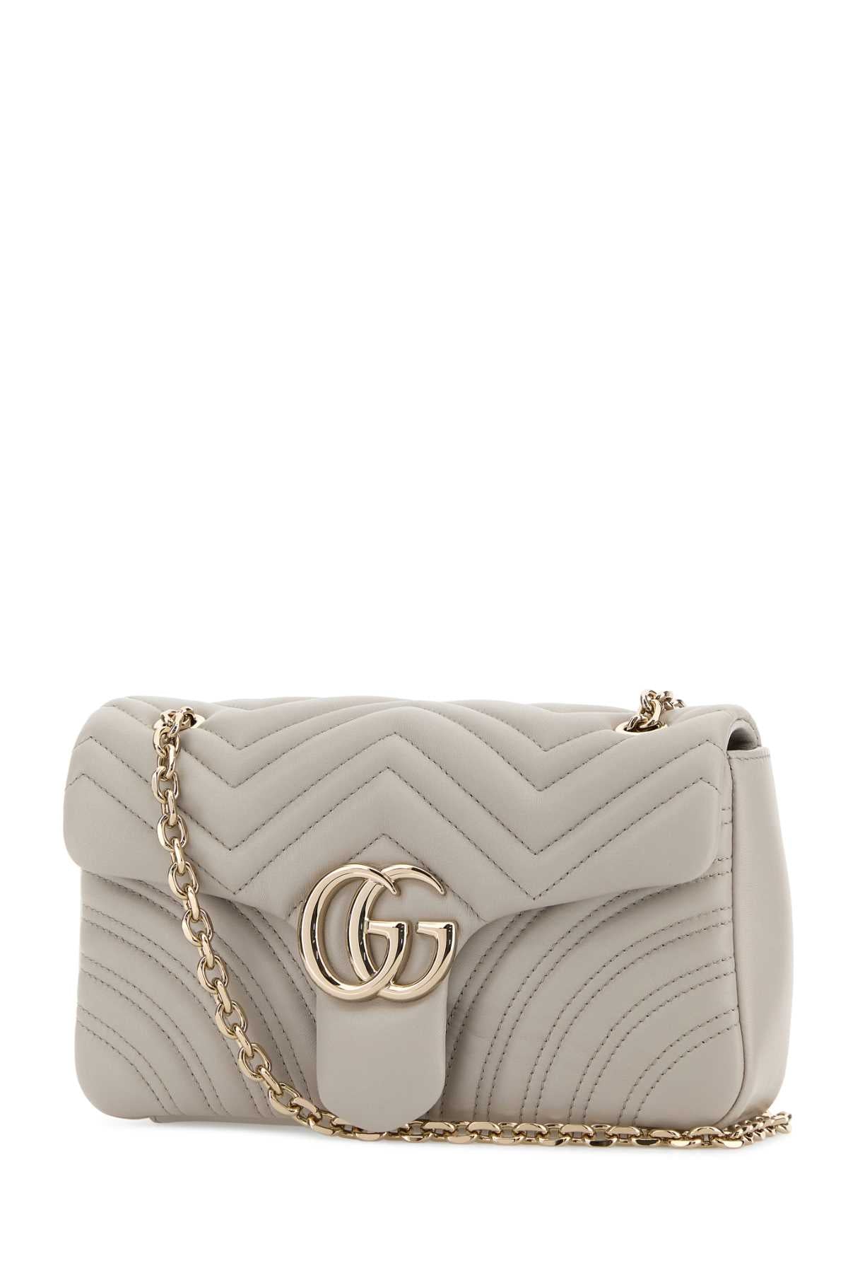Gucci Women Chalk Nappa Leather Medium Gg Marmont Shoulder Bag GUCCI