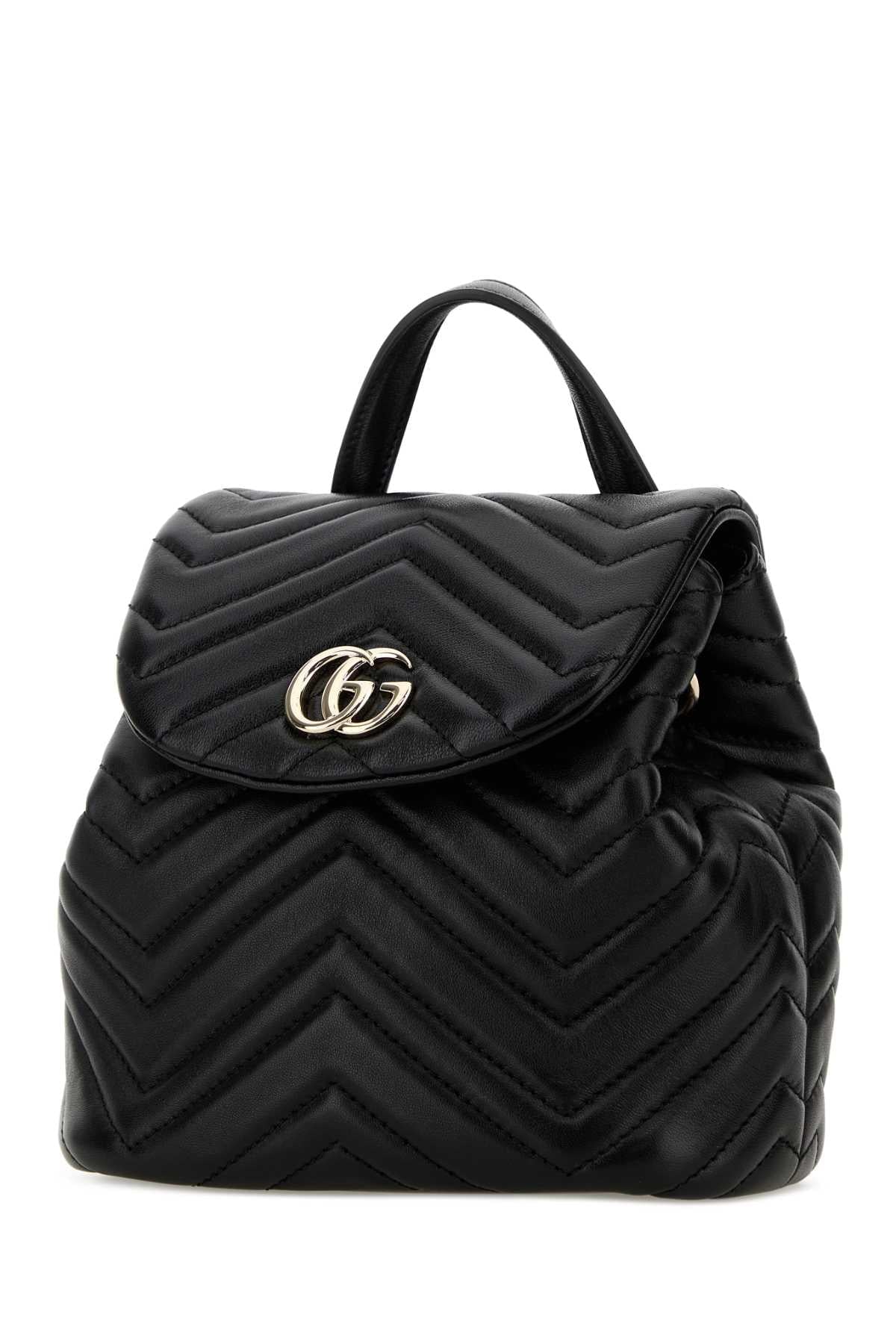Gucci Women Black Leather Mini Gg Marmont Backpack GUCCI