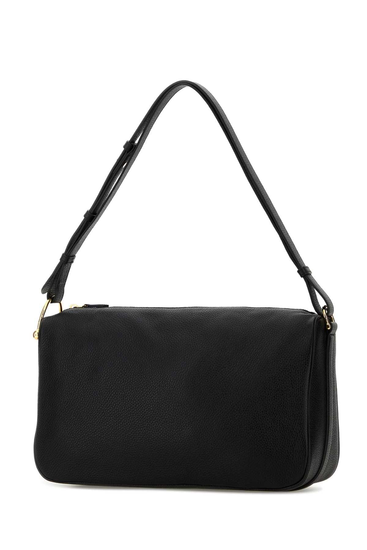Gucci Women Black Leather Gucci Half Horsebit Shoulder Bag GUCCI