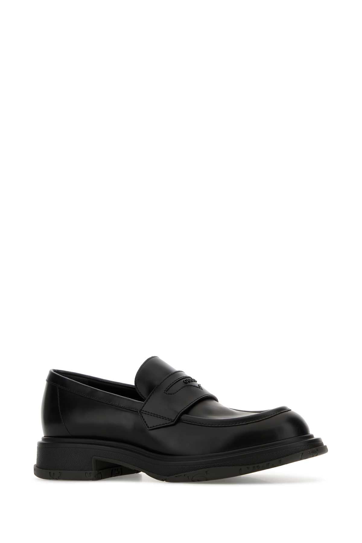 Gucci Men Black Leather Loafers GUCCI