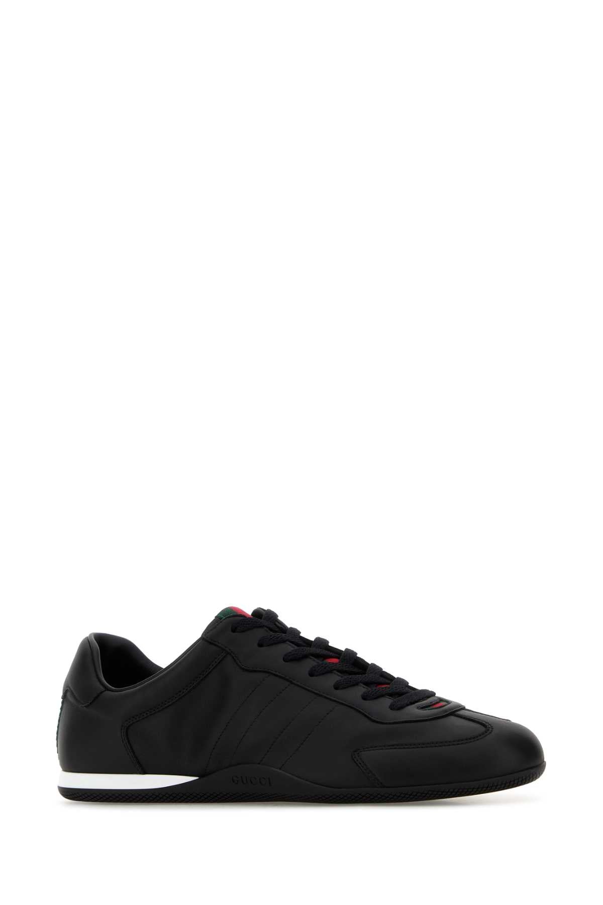 Gucci Men Black Leather Gucci Shift Sneakers GUCCI