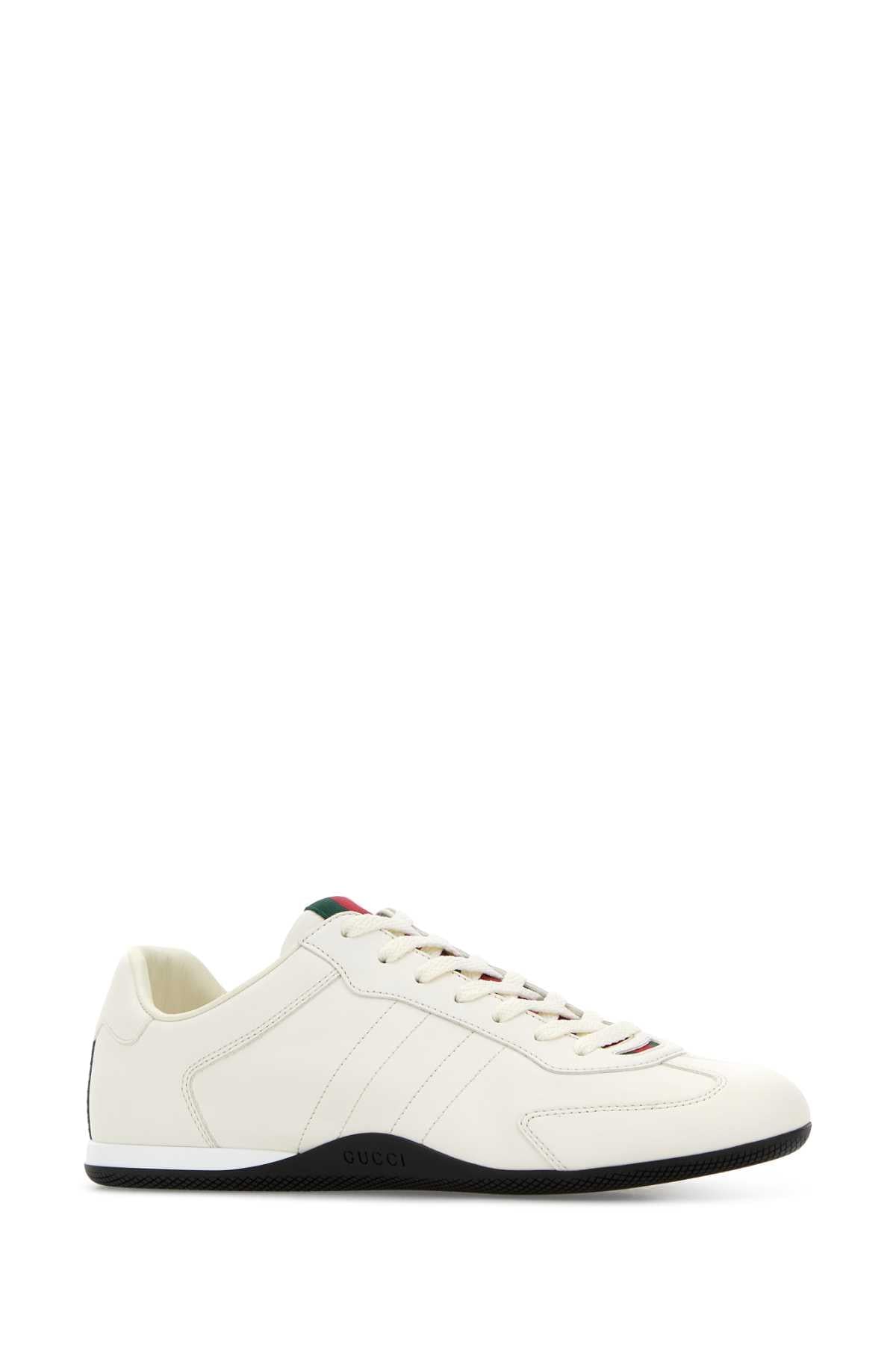 Gucci Men White Leather Gucci Shift Sneakers GUCCI