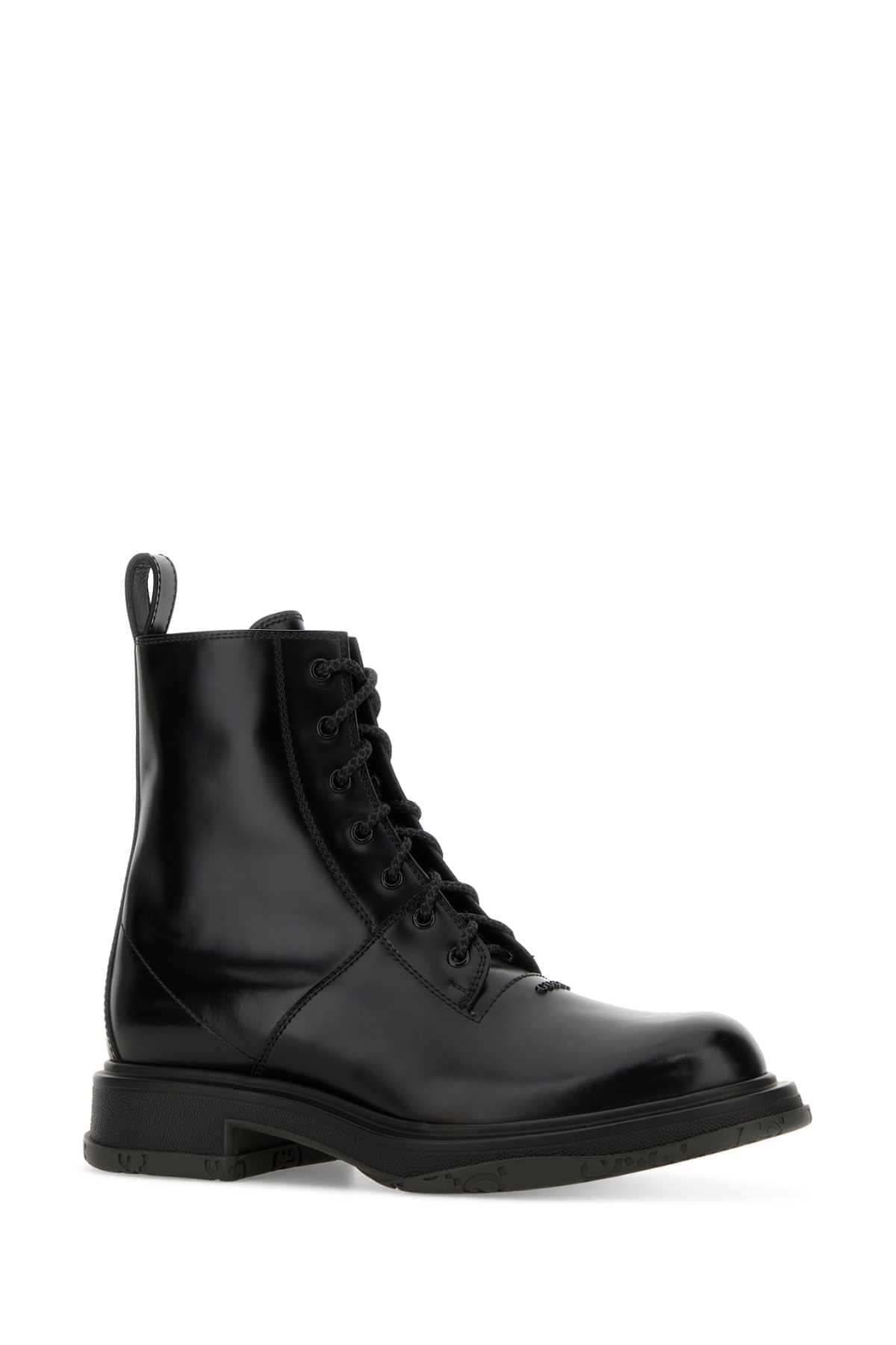 Gucci Men Black Leather Ankle Boots GUCCI
