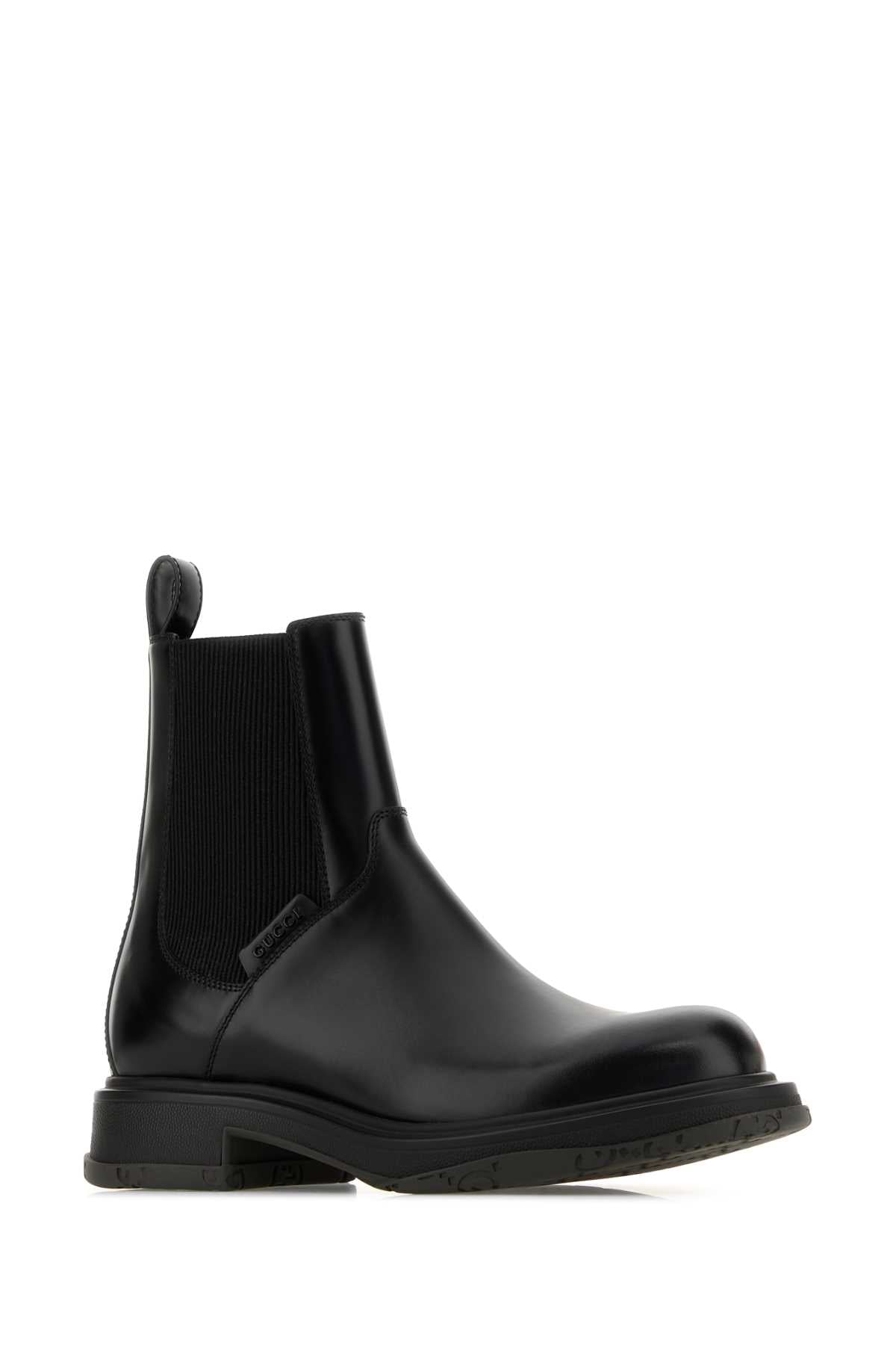 Gucci Men Black Leather Ankle Boots GUCCI