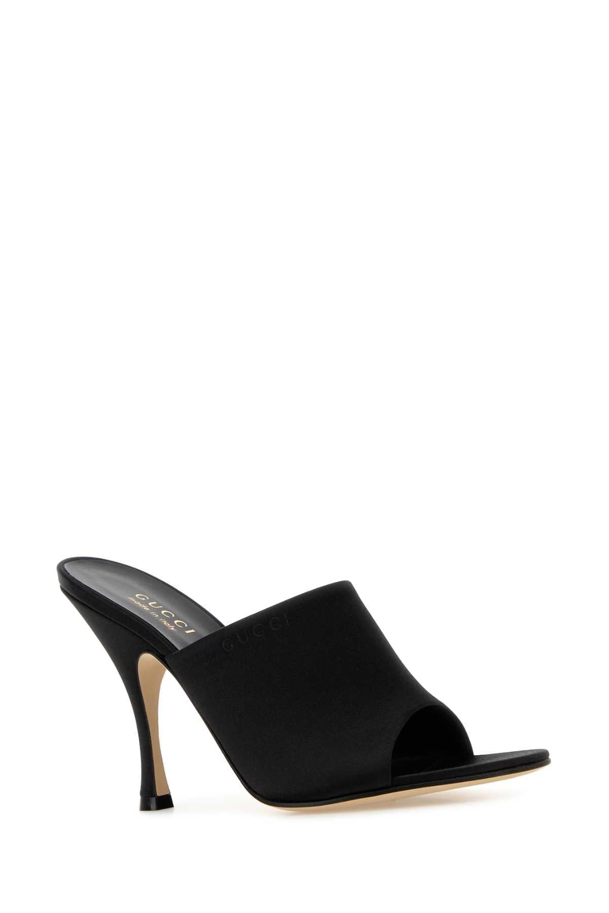 Gucci Women Black Satin Mules GUCCI