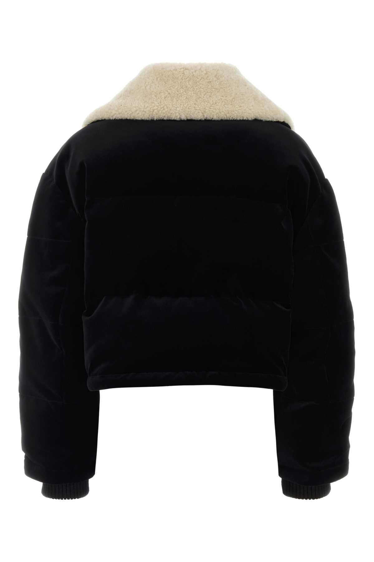 Gucci Women Black Velvet Padded Jacket GUCCI