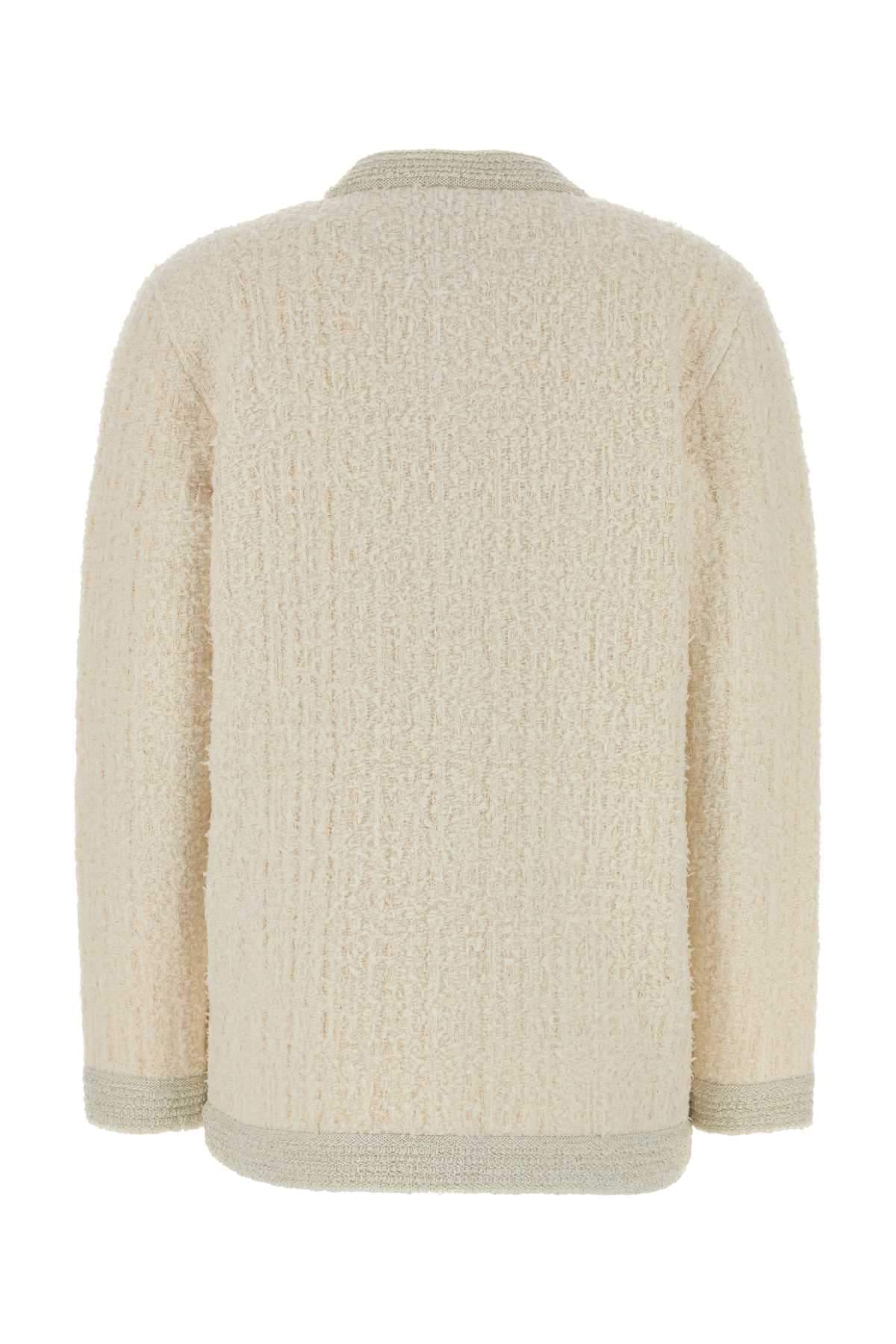 Gucci Women Ivory Stretch Boucle Cardigan GUCCI