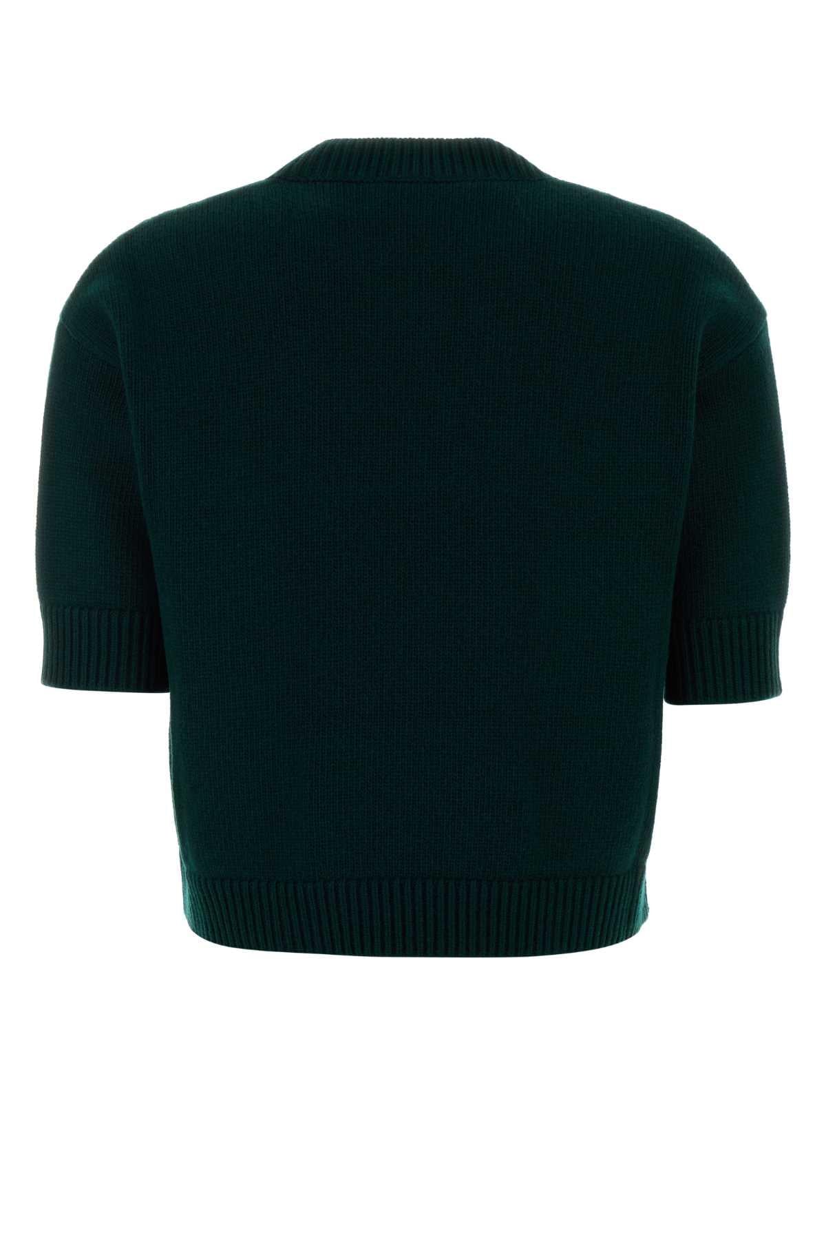 Gucci Women Bottle Green Wool Sweater GUCCI