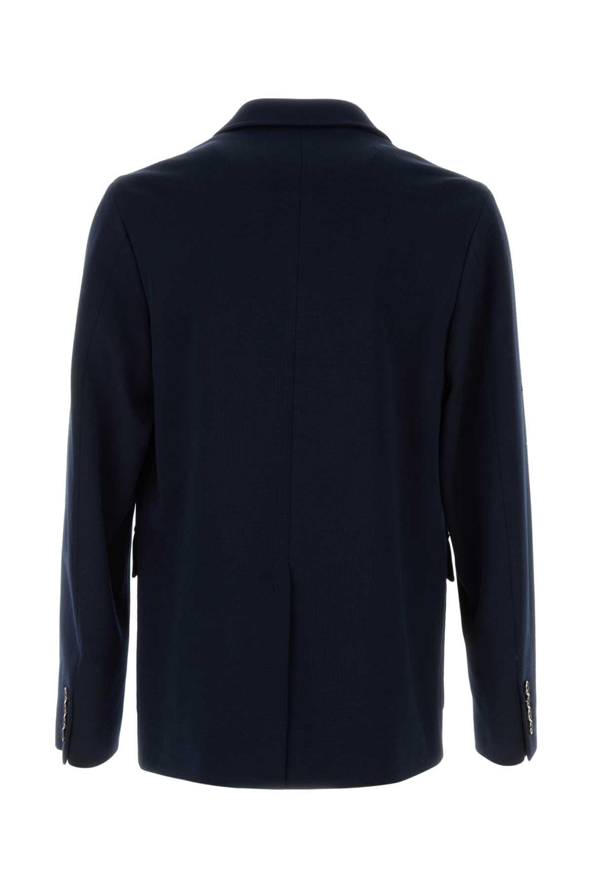 Gucci Men Dark Blue Jersey Blazer