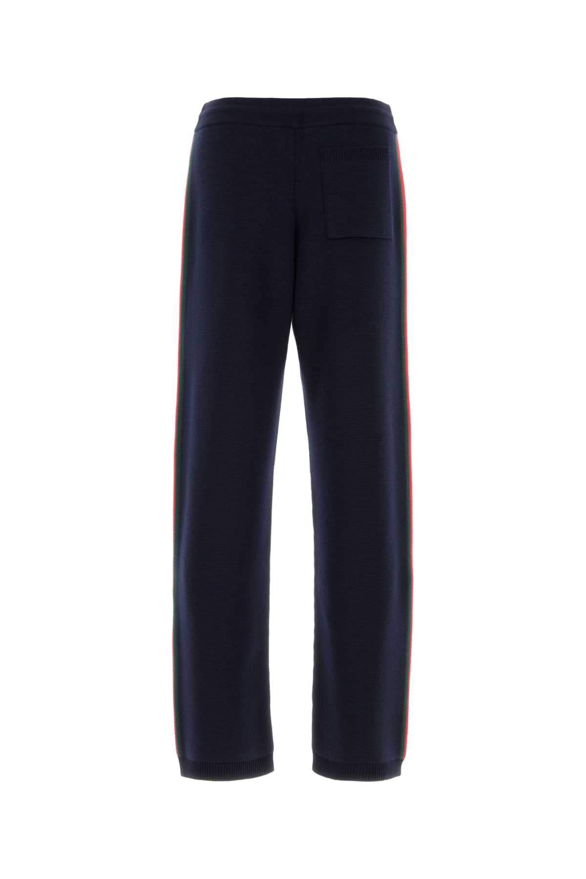 Gucci Men Midnight Blue Stretch Wool Joggers GUCCI