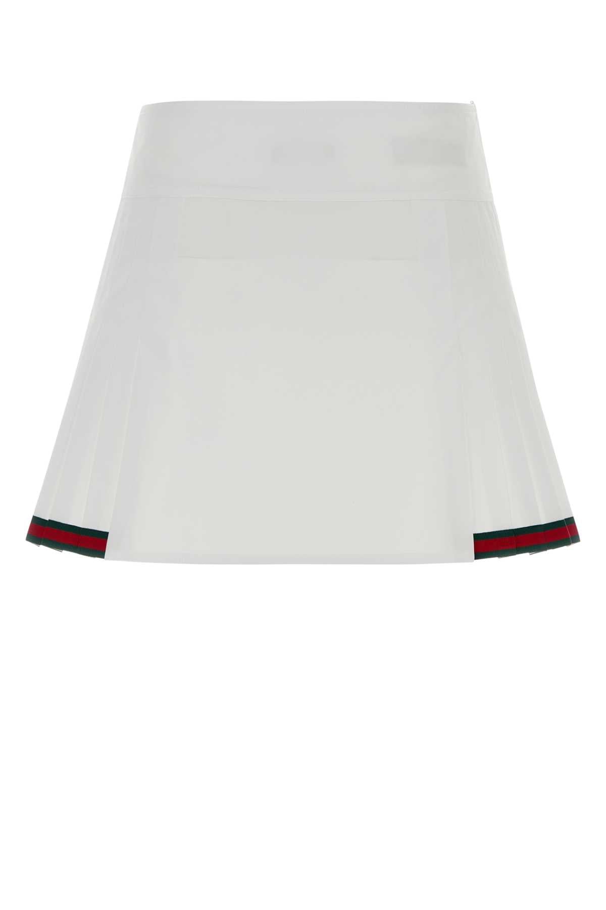 Gucci Women White Poplin Mini Skirt GUCCI
