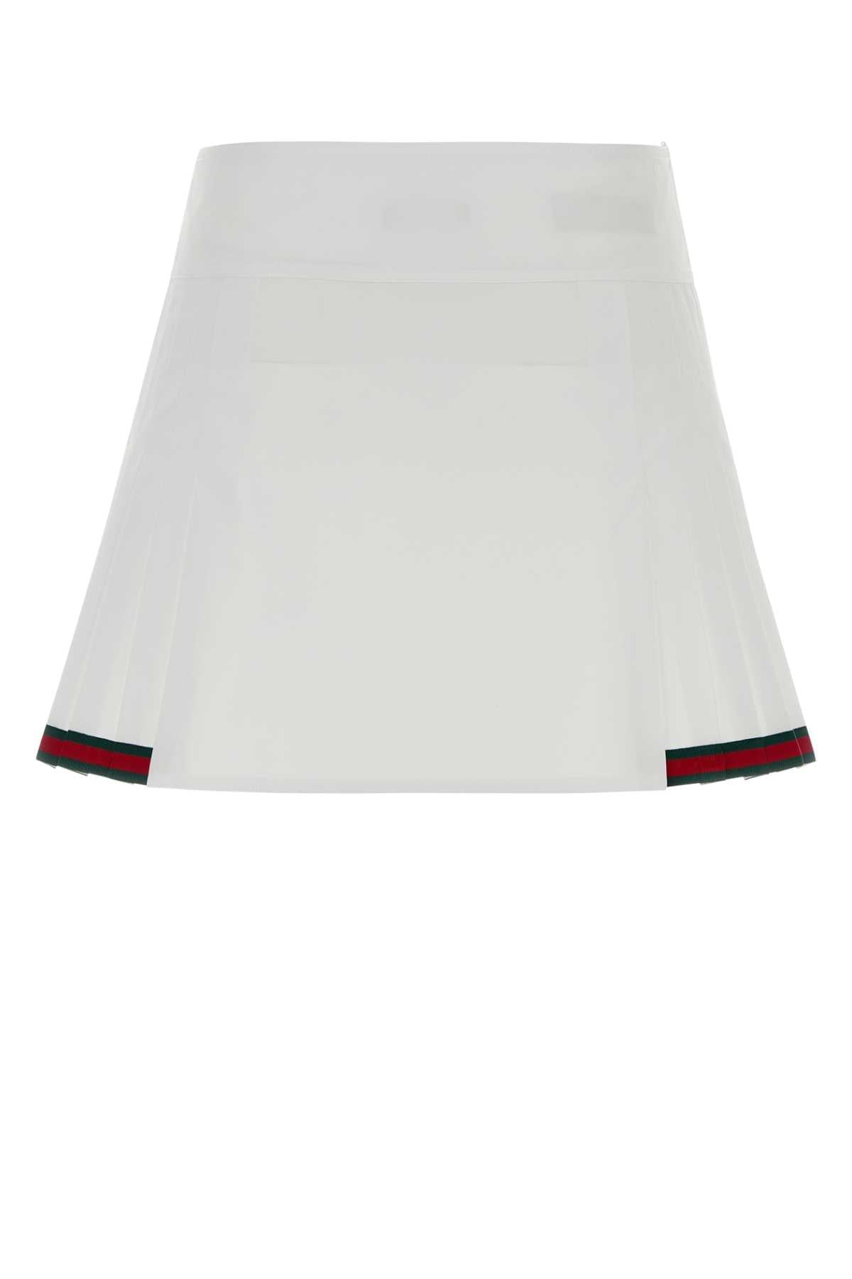 Gucci Women White Poplin Mini Skirt GUCCI