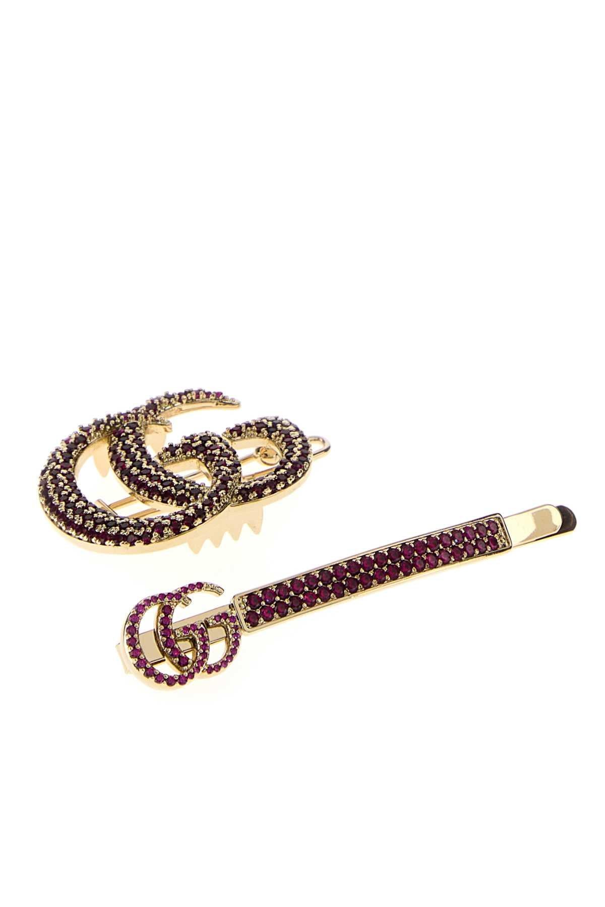 Gucci Women Platinum Metal Hair Clips Set GUCCI