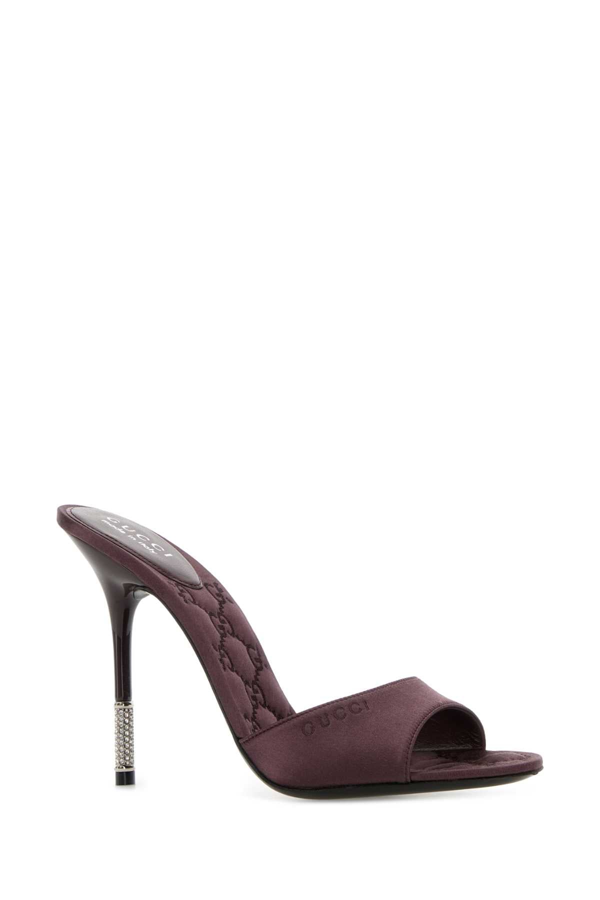 Gucci Women Purple Satin Mules GUCCI