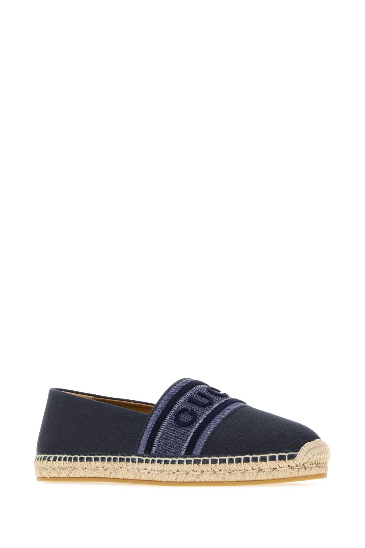 Gucci Men Navy Blue Canvas Espadrilles GUCCI