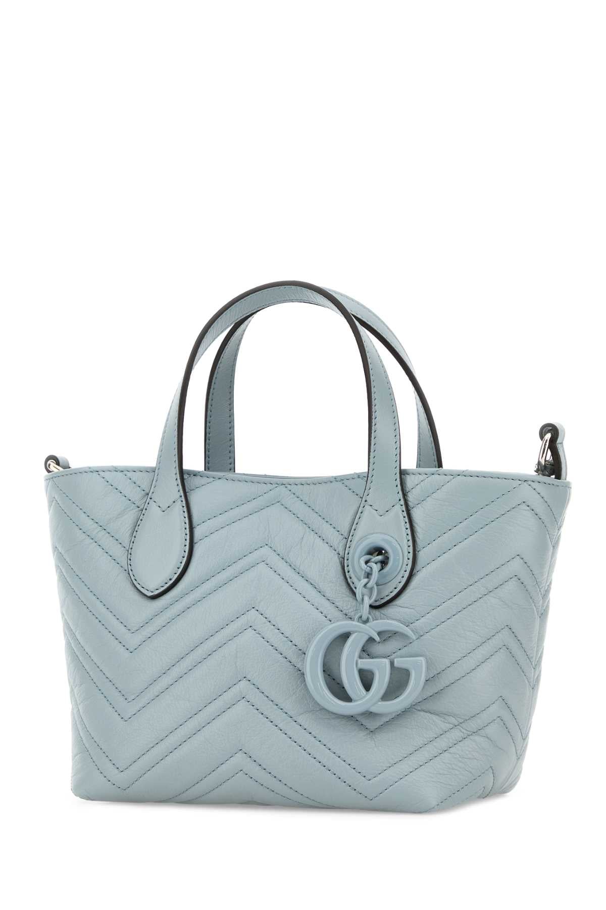 Gucci Women Pastel Light Blue Leather Small Gg Marmont Handbag GUCCI