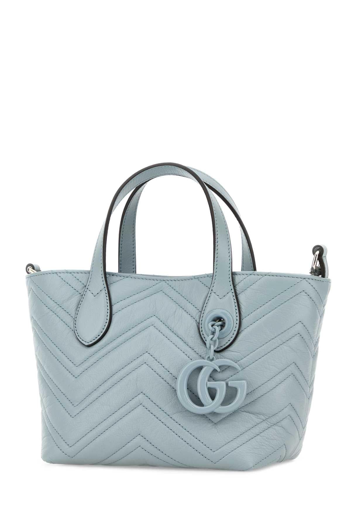 Gucci Women Pastel Light Blue Leather Small Gg Marmont Handbag GUCCI