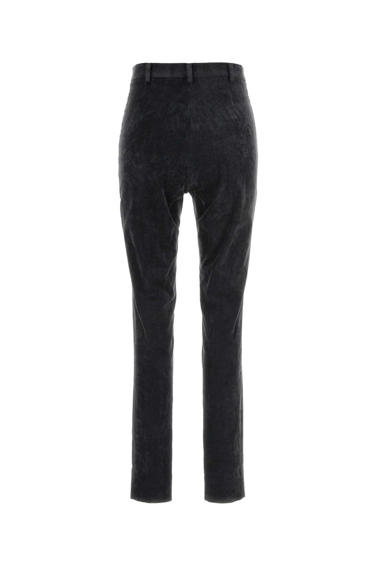 Gucci Women Charcoal Stretch Velvet Pant GUCCI