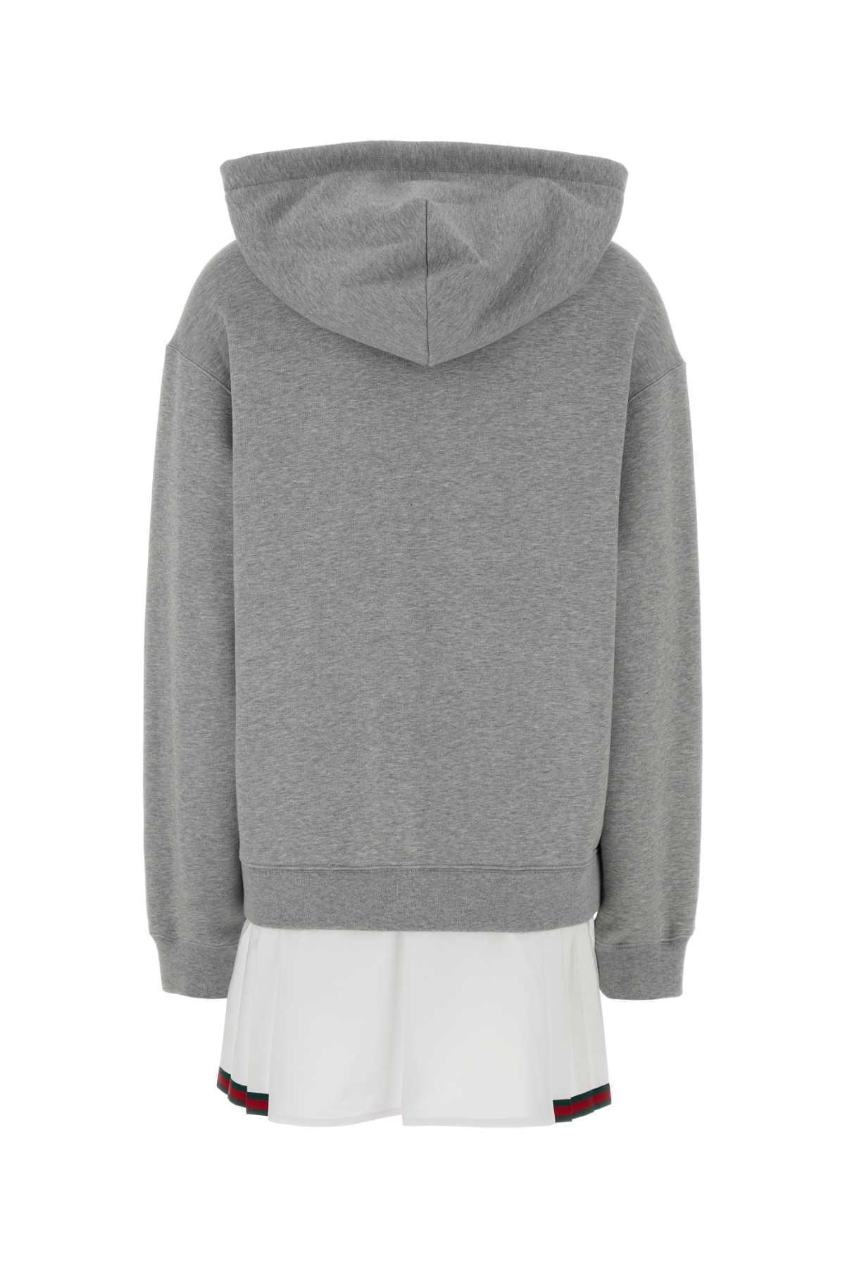 Gucci Women Grey Cotton Sweatshirt Dress GUCCI