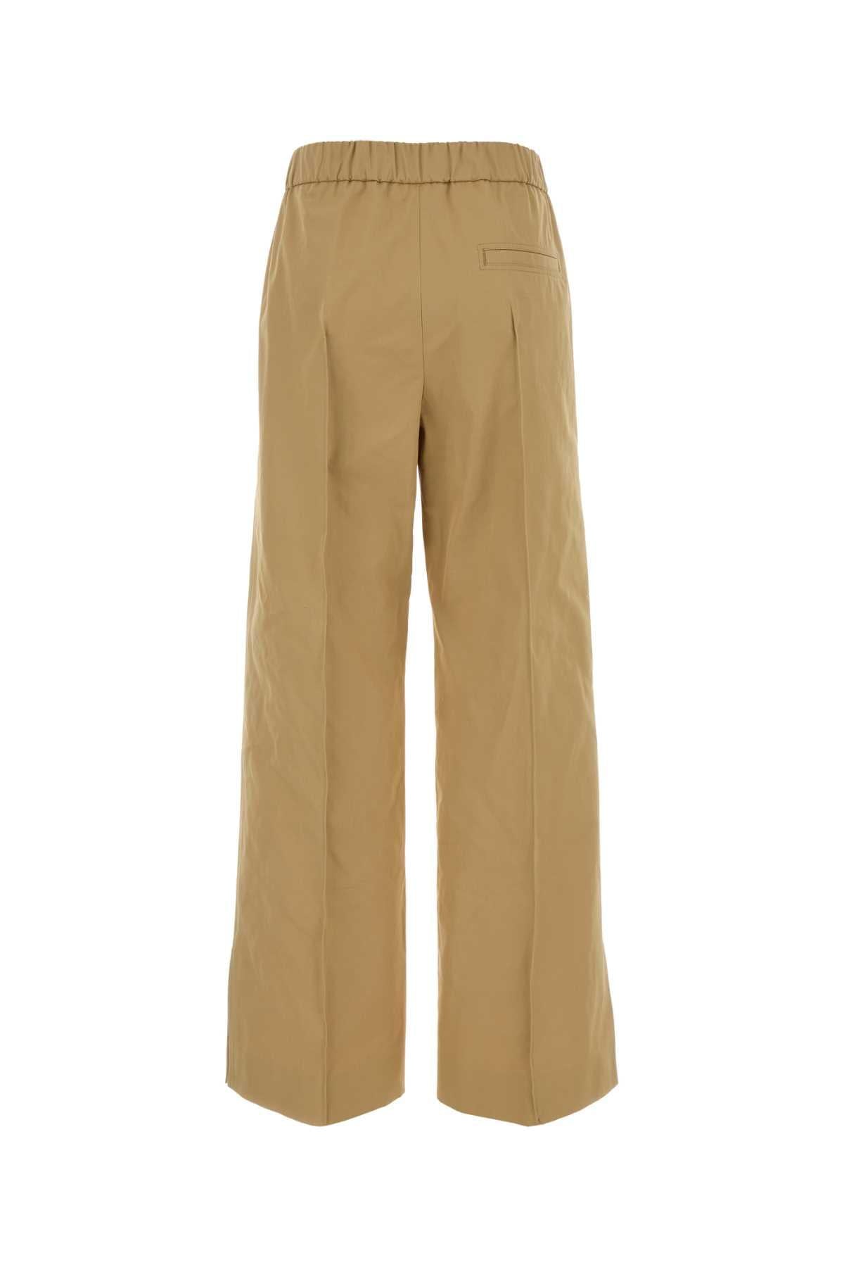 Jil Sander Women Camel Cotton Wide-Leg Pant