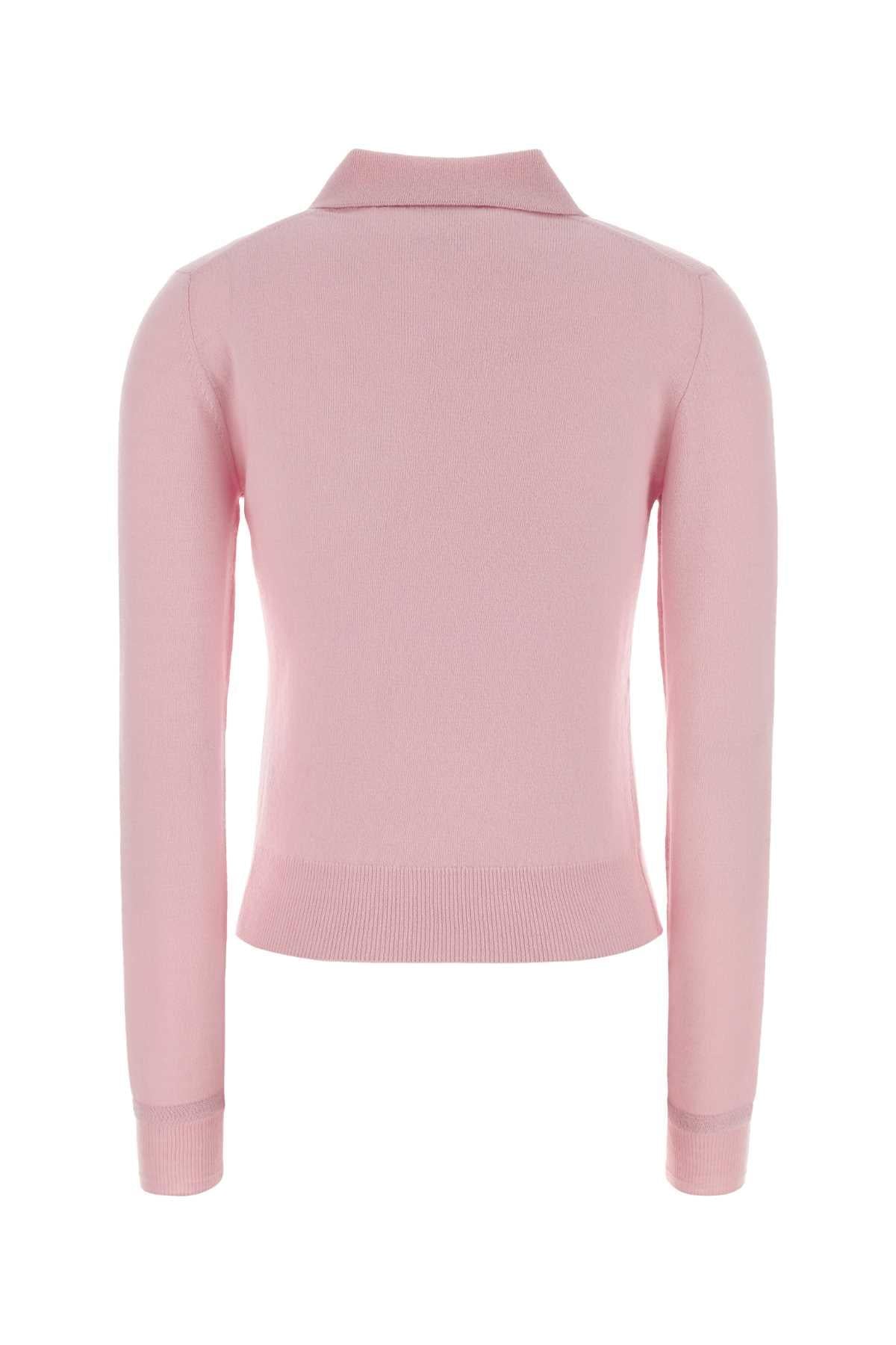 Jil Sander Women Pink Wool Polo Shirt JIL SANDER
