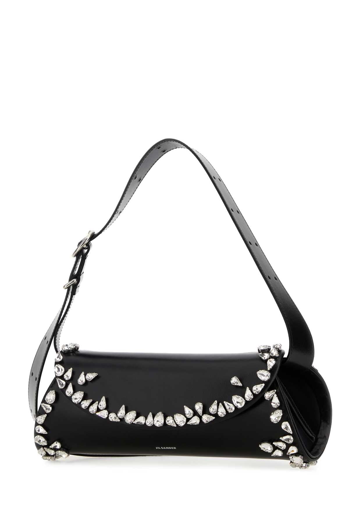 Jil Sander Women Black Leather Small Cannolo Crossbody Bag