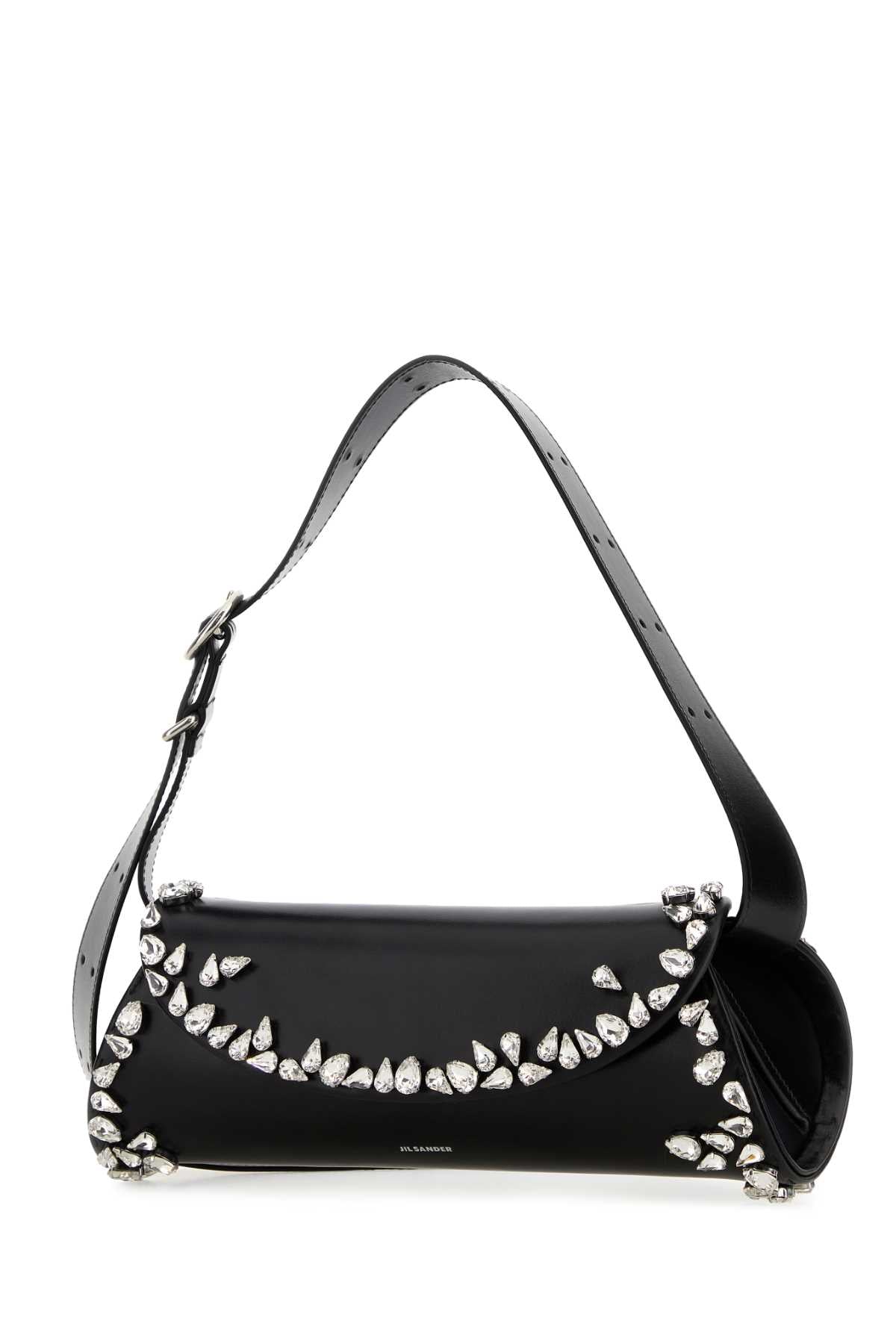 Jil Sander Women Black Leather Small Cannolo Crossbody Bag