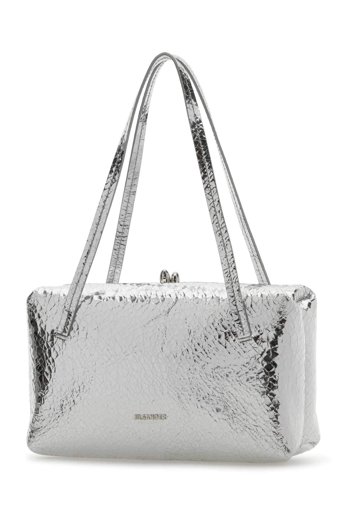 Jil Sander Women Silver Nappa Leather Goji Pillow Shoulder Bag JIL SANDER