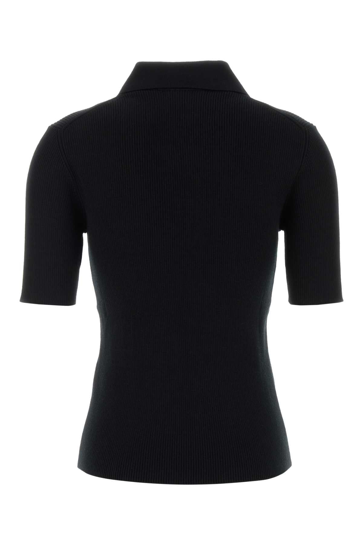 Jil Sander Women Black Wool Polo Shirt JIL SANDER