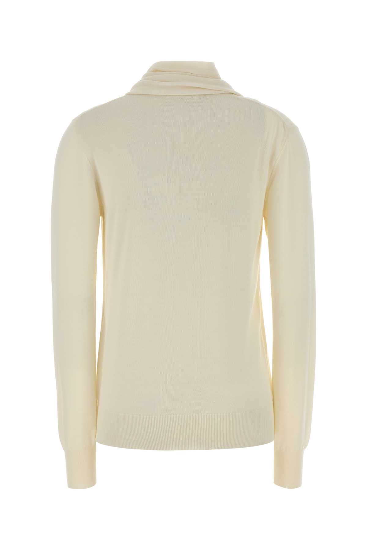 Jil Sander Women Cream Wool Sweater JIL SANDER