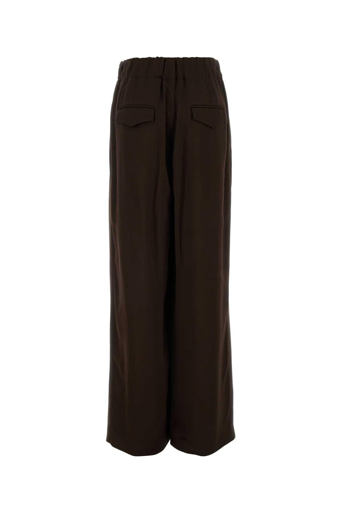 Jil Sander Women Chocolate Satin Wide-Leg Pant JIL SANDER