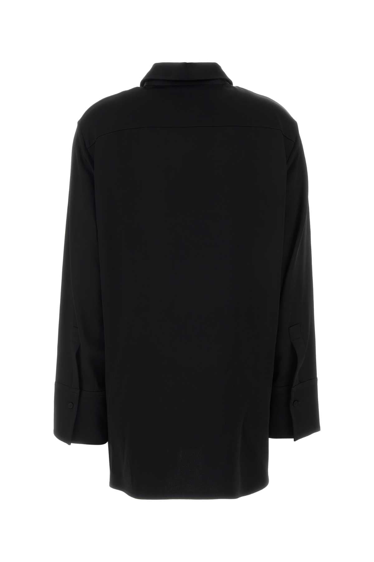 Jil Sander Women Black Satin Oversize Shirt JIL SANDER